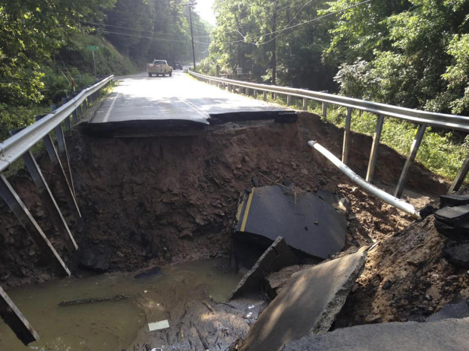 Damage after flooding in Clendenin