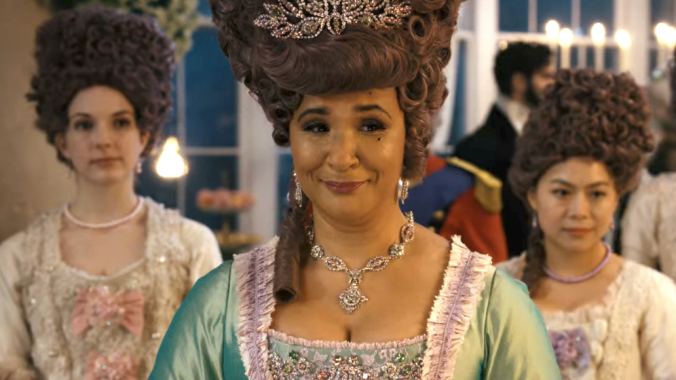 queen charlotte smiling in bridgerton season 2