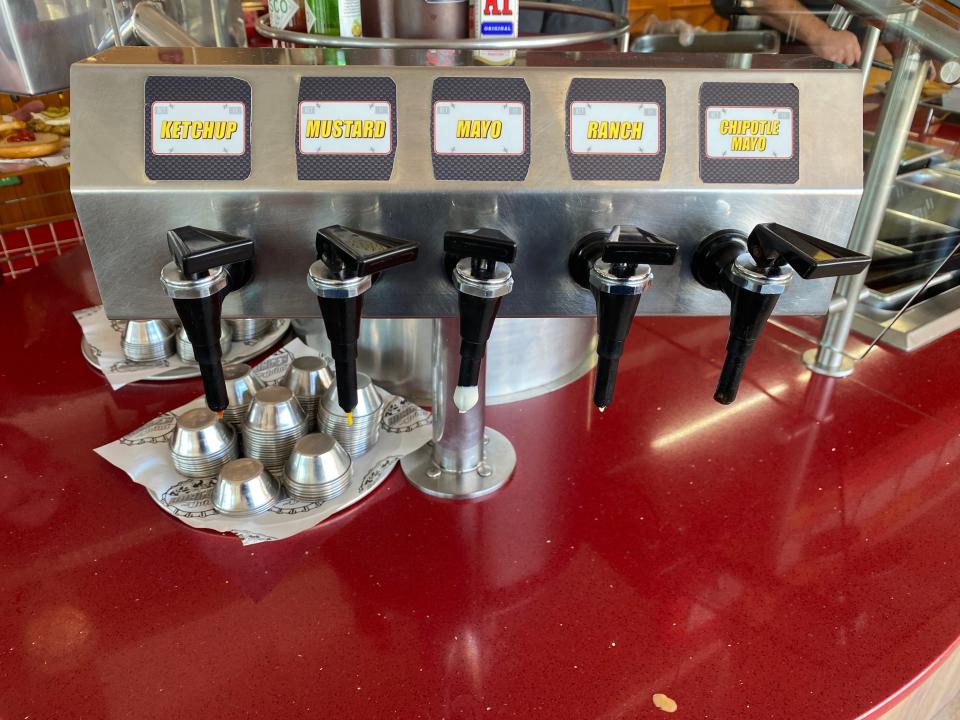 guy's burger joint condiment station