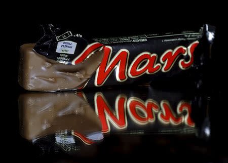 Mars bars are seen in this picture illustration taken February 23, 2016. REUTERS/Dado Ruvic/Illustration