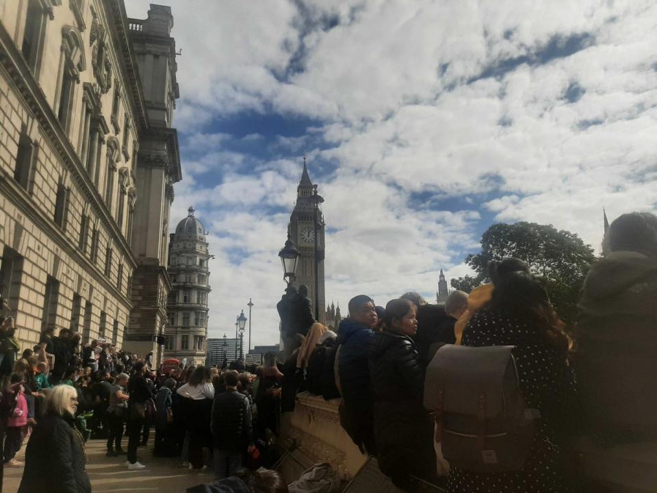 Crowds jostle for position at Parliament Square (Zoe Tidman / The Independent)