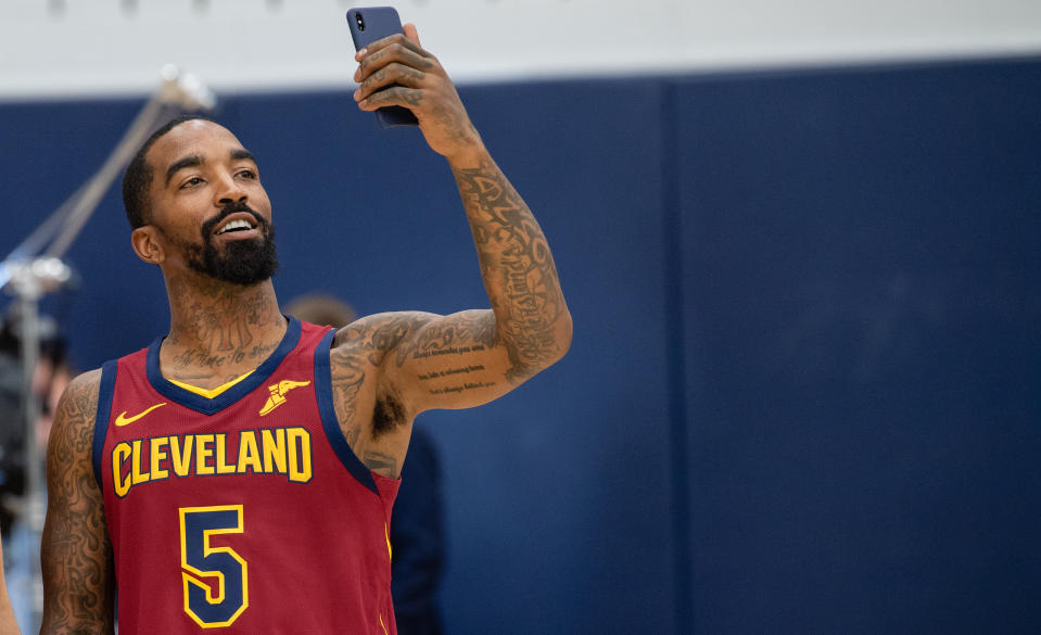 Cleveland Cavaliers guard J.R. Smith allegedly threw a fan’s cell phone into a construction site. (Getty Images)