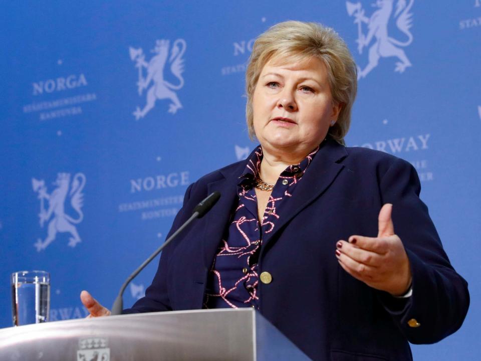 Norway's Conservative prime minister, Erna Solberg, said she would continue with a minority government comprised of three coalition parties: AP