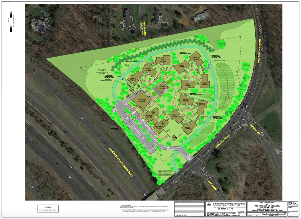 Revised site plans for The Enclave, the United Methodist Communities proposed dementia village.