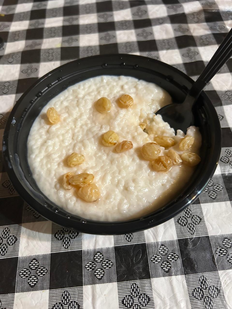 Shole zard, or Persian saffron rice pudding, is a delicious dessert at Mid-East Cafe and Restaurant in Akron.