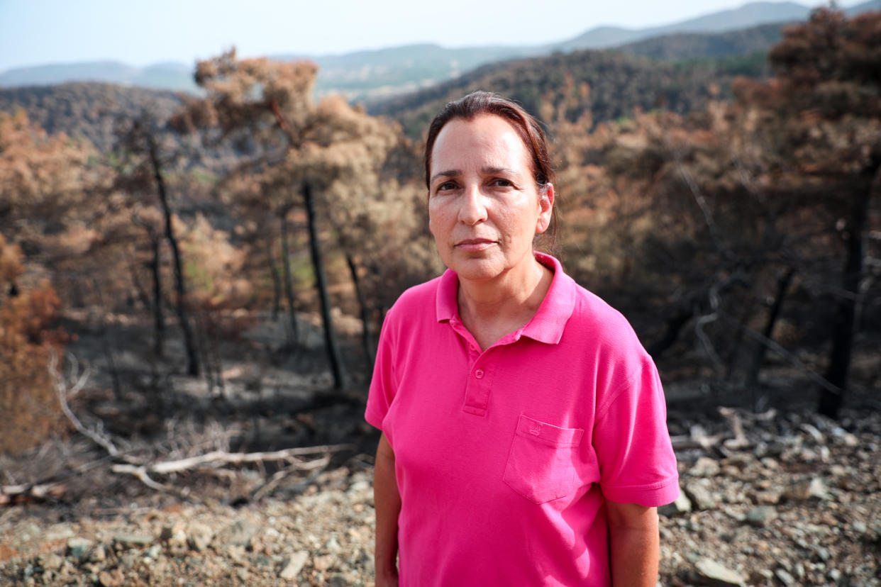 Theodora Skartsi near Dadia, Greece, on Sept. 14, 2023. Skartsi is the manager of the Society for the Protection of Biodiversity of Thrace. (Dave Copeland / NBC News)