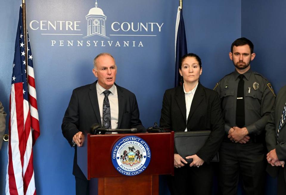 Centre County District Attorney Bernie Cantorna during the press conference about an investigation of child sexual exploitation on Monday, Nov. 13, 2023.