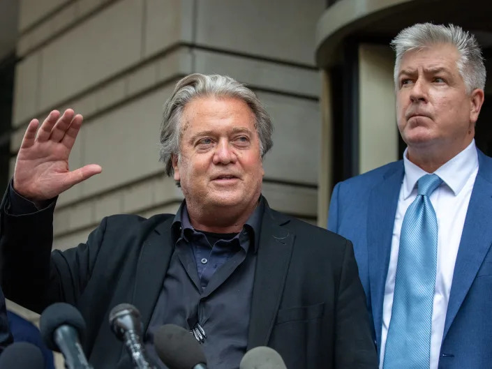 Bannon outside Court