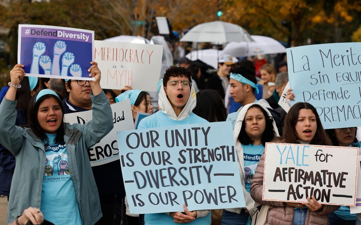 Pro Affirmative Action supporters protesting