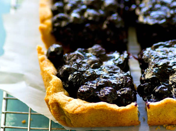 Blueberry Sugar Cookie Pan Pie