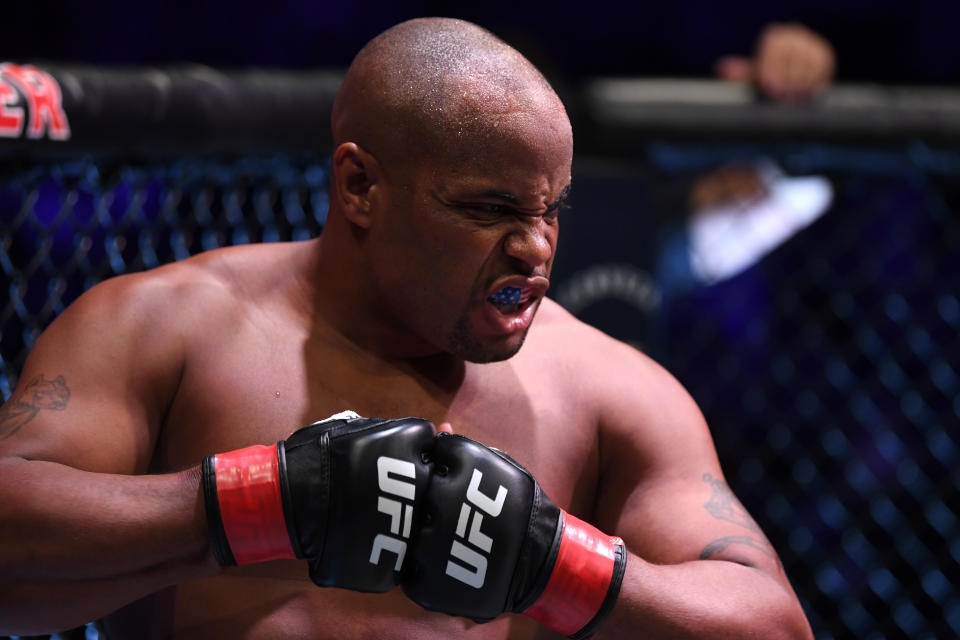 ANAHEIM, CALIFORNIA - AUGUST 17:  Daniel Cormier stands in his corner prior to his heavyweight championship bout against Stipe Miocic during the UFC 241 event at the Honda Center on August 17, 2019 in Anaheim, California. (Photo by Josh Hedges/Zuffa LLC/Zuffa LLC via Getty Images)