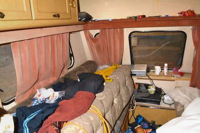 Inside a caravan