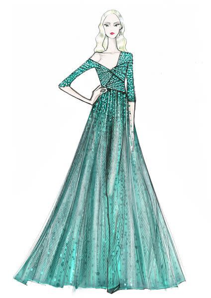 Croquis robe dior pour Chiara Ferragni