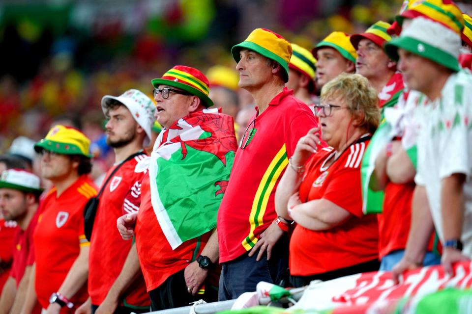 Wales fans in their trademark bucket hats (Nick Potts/PA)