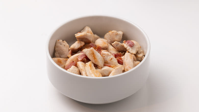 cooked chicken in a bowl