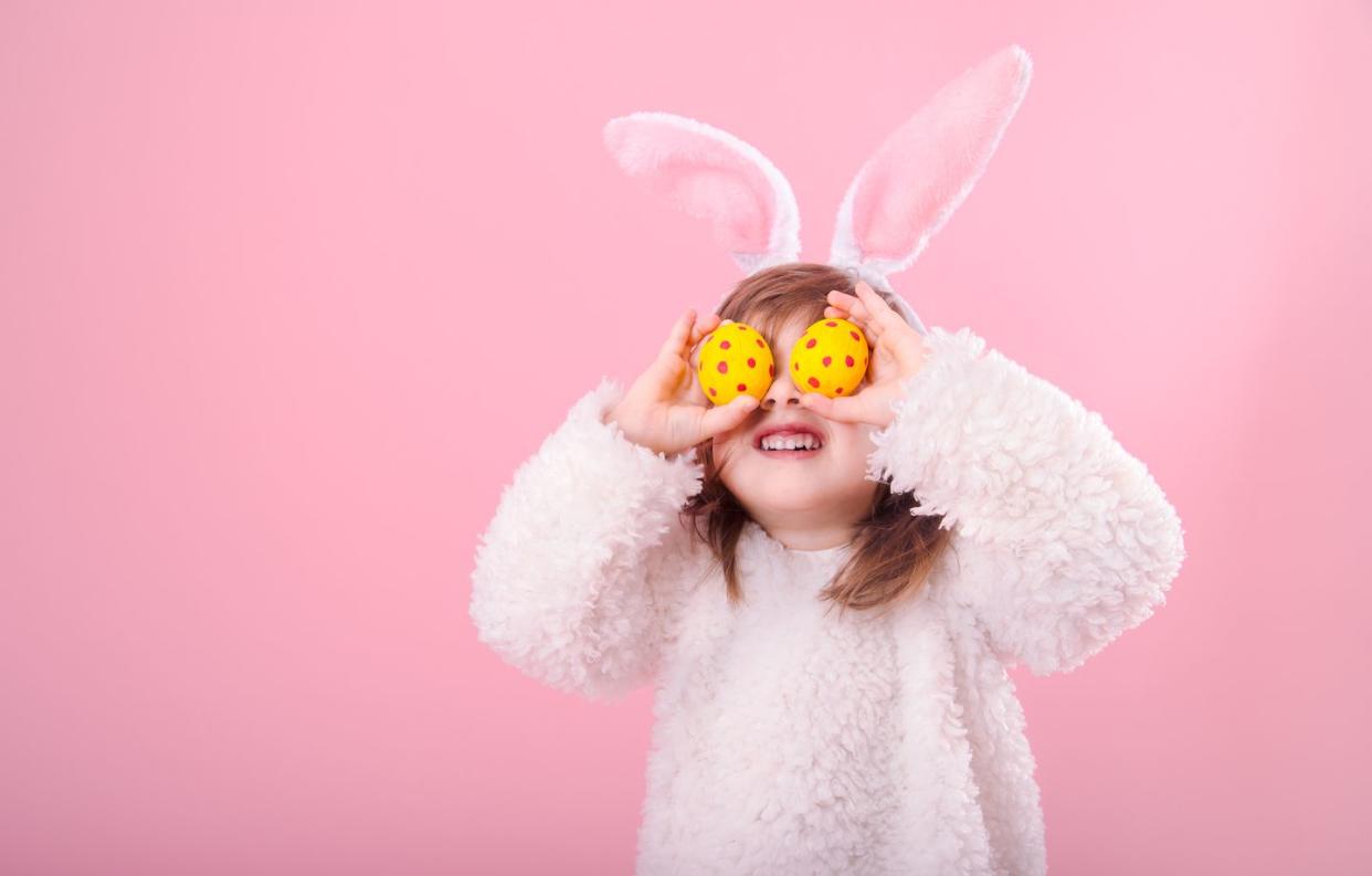 easter captions girl with easter egg eyes