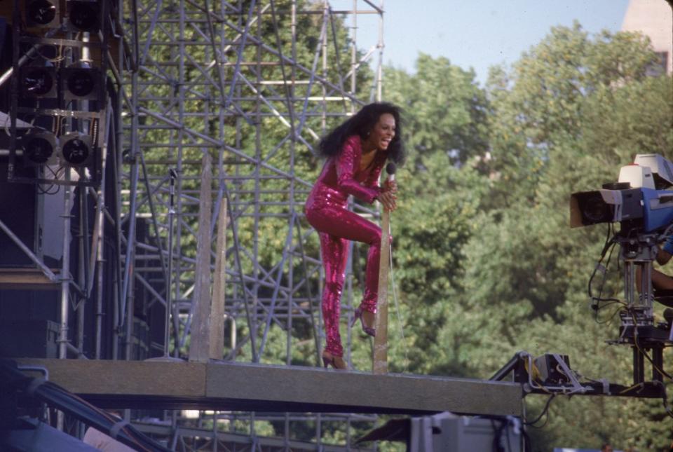 Ross staged a historic free concert in Central Park in 1983 over two days, after the first show was cut short by lightning. Getty Images