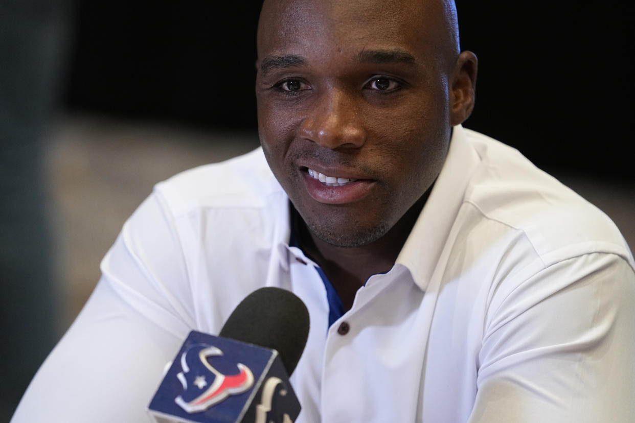 DeMeco Ryans can remake the Texans' defense faster than he can their offense. (AP Photo/Matt York)