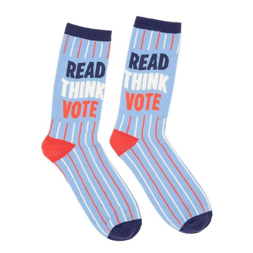 Out of Print Read Think Vote Socks Large