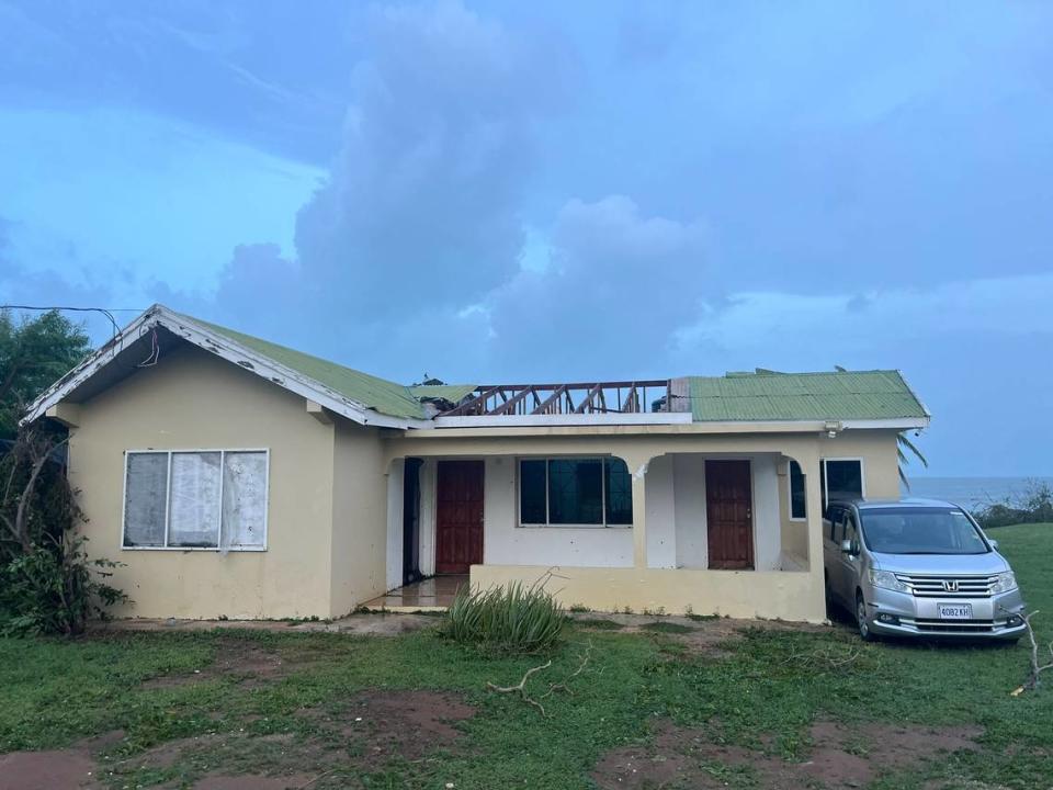 Roofs were missing from homes in Treasure Beach, a small fishing and agricultural community on the coast of southern Jamaica after Hurricane Beryl’s eyewall nicked the island as a Category 4 storm.