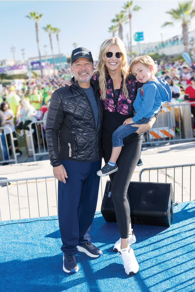 Michael Greenberg, Amanda Kloots and Elvis Cordero at the 2022 Skechers Pier to Pier Friendship Walk. - Credit: Courtesy of Skechers