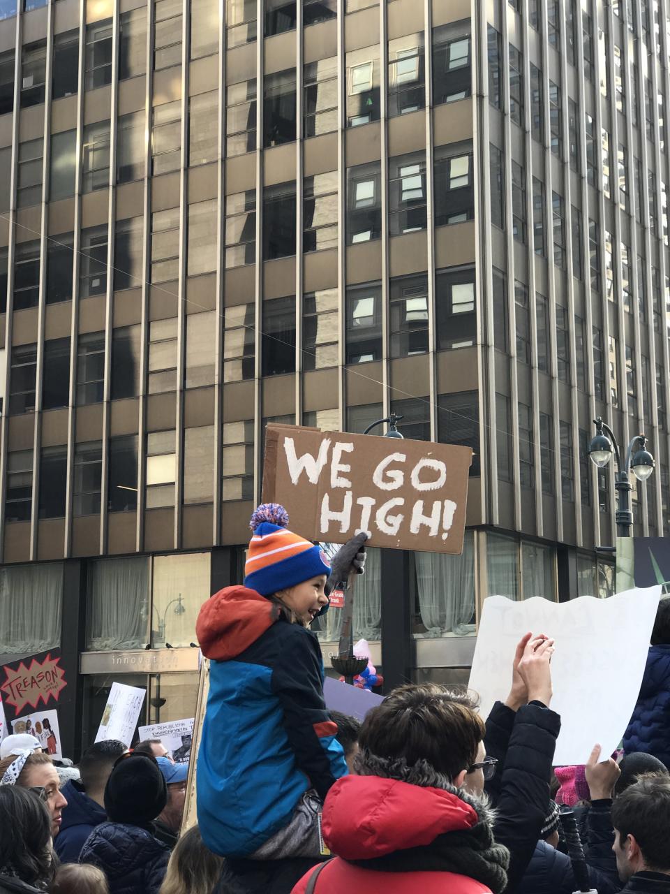 Children&nbsp;attend the Women's March in New York City.
