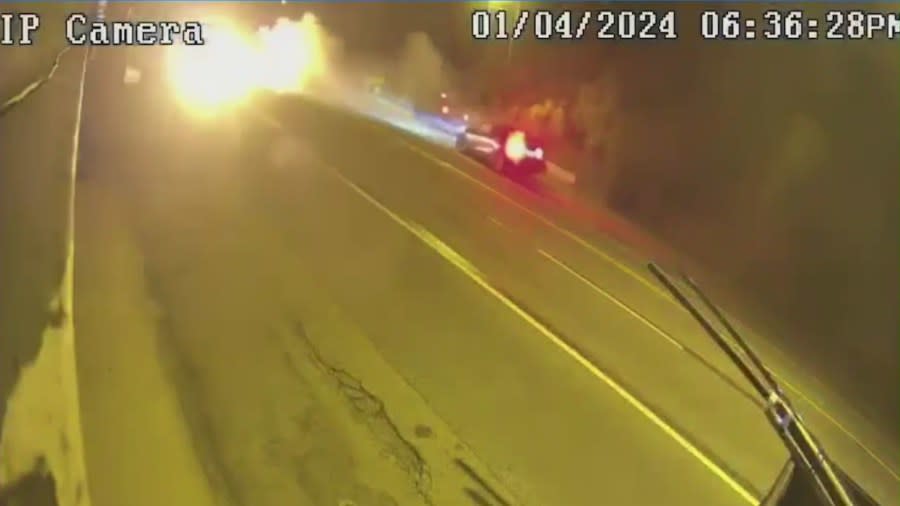 Video captures another violent crash on PCH; authorities searching for driver