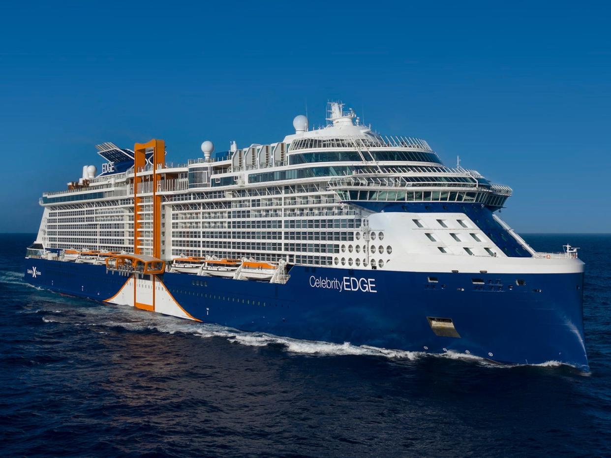 the Celebrity Edge cruise ship at sea