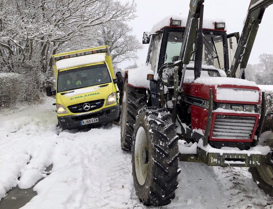 A tractor pulled an ambulance out in Smarden