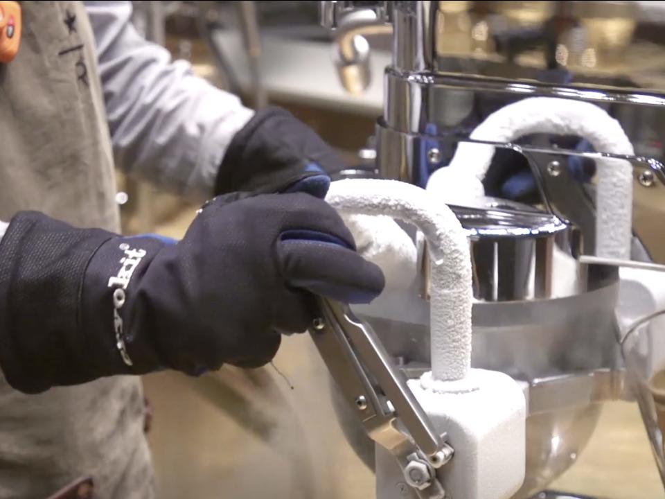 Ice cream being made with liquid Nitrogen at the Starbucks Roastery Reserve in Milan