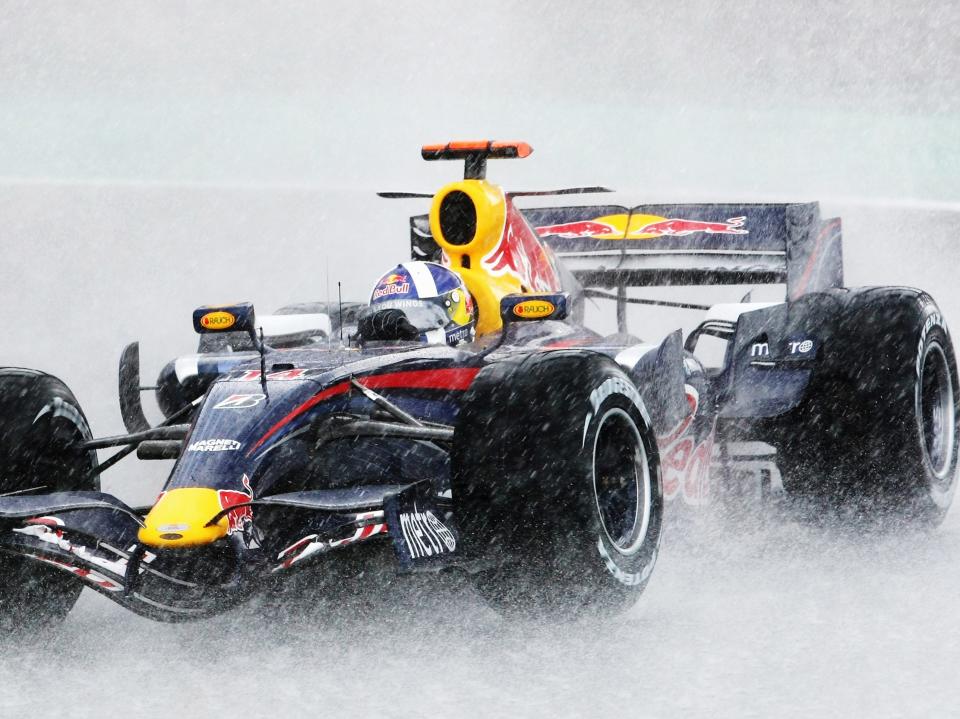 David Coulthard battles the rain at the Nurburgring in 2007 (Getty Images)