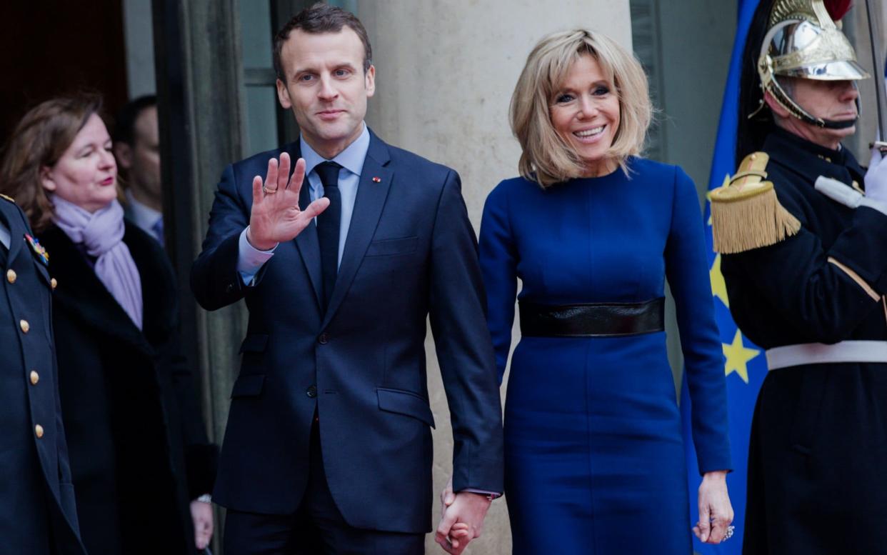 French President of the Republic, Emmanuel Macron and his wife Brigitte attend the Grand Duke and the Grand Duchess of Luxembourg, at the Elysee Palace for a meeting on March 19 - Getty Images Europe