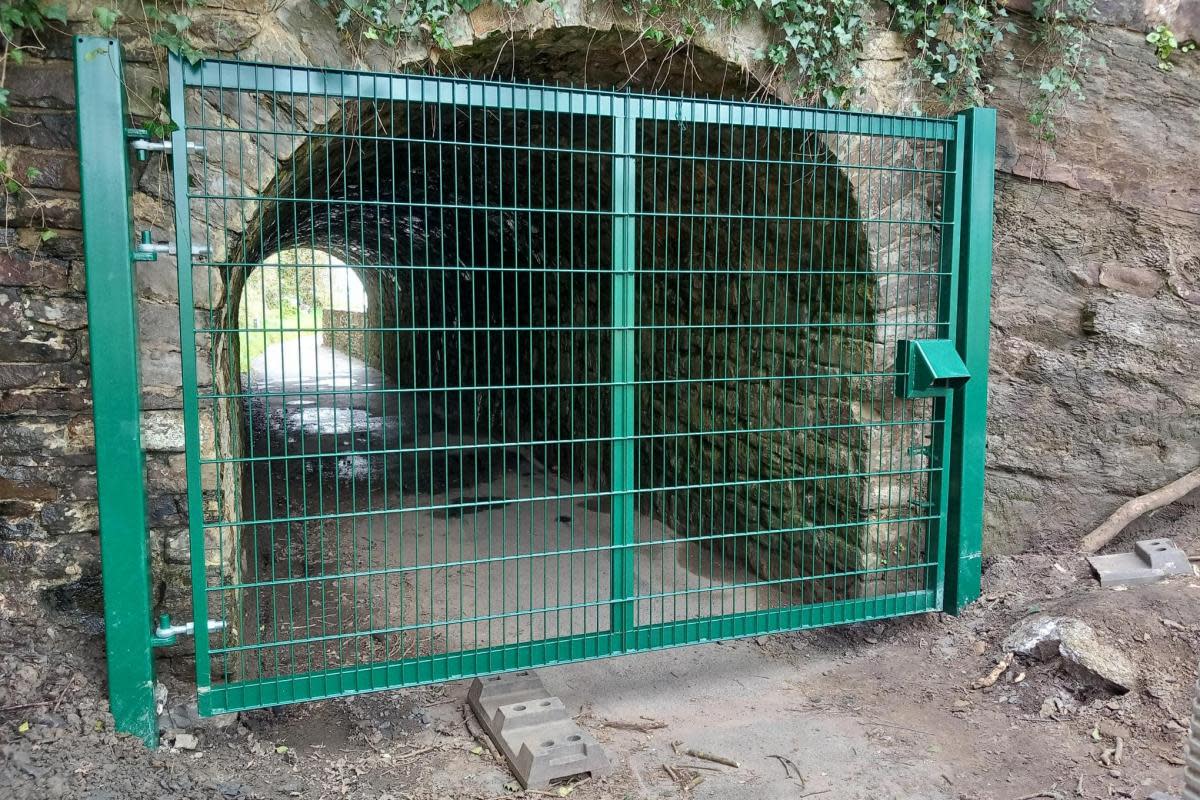 The secure gate at the 'short tunnel' entrance. <i>(Image: Saundersfoot Connect.)</i>