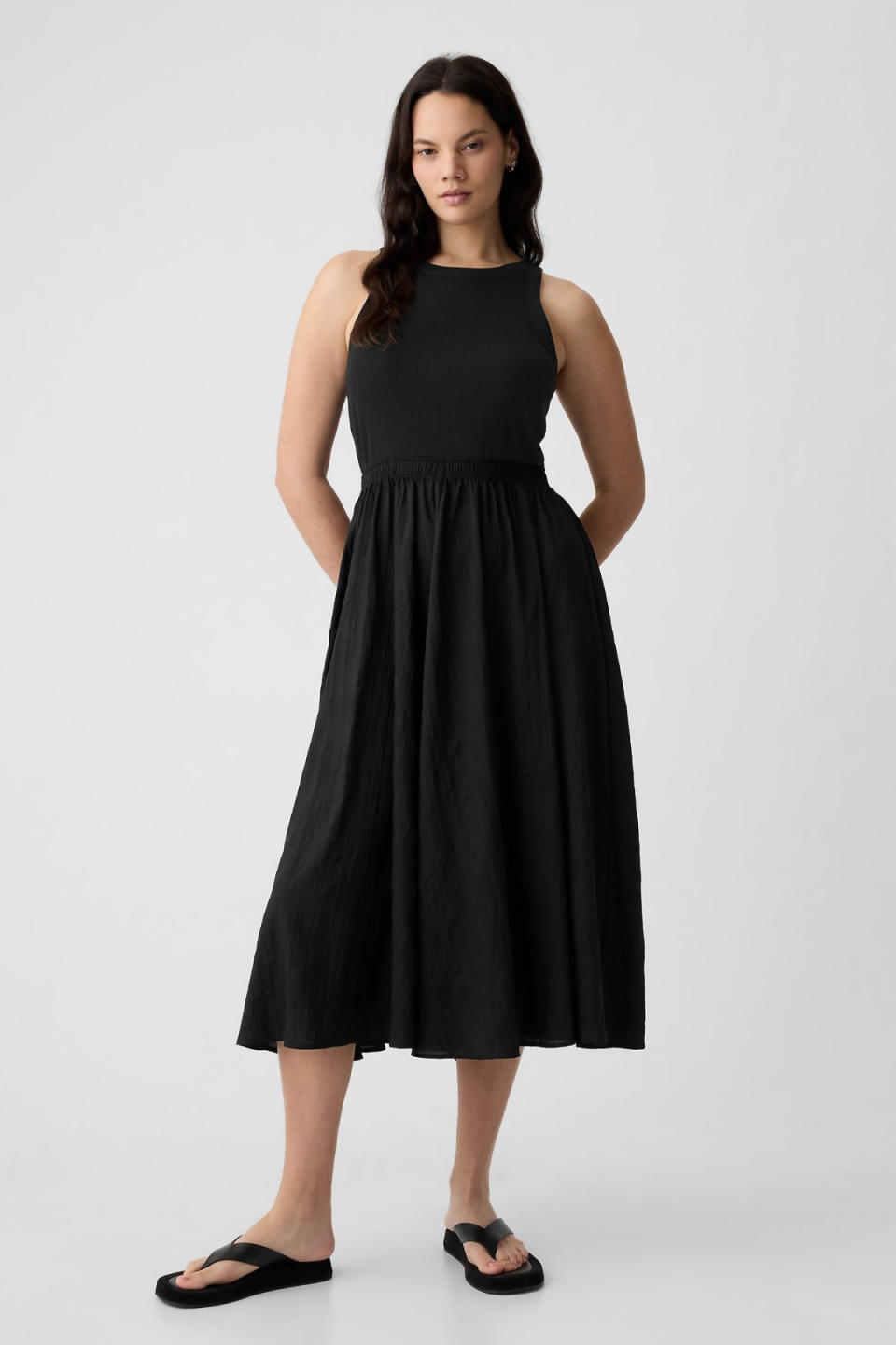 Gap Crinkle Gauze Midi Dress 