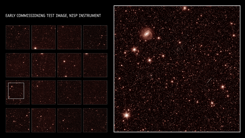 Star-speckled images taken by Euclid's NISP instrument.