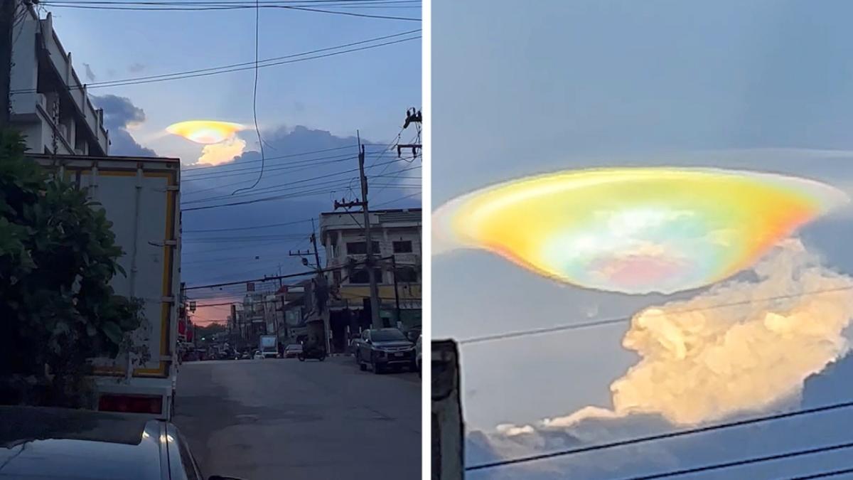 Incredible rainbow cloud phenomenon seen in sky over Thailand