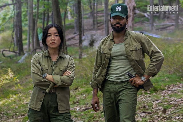 <p>David Lee/Prime Video</p> Maya Erskine and Donald Glover in 'Mr. & Mrs. Smith'