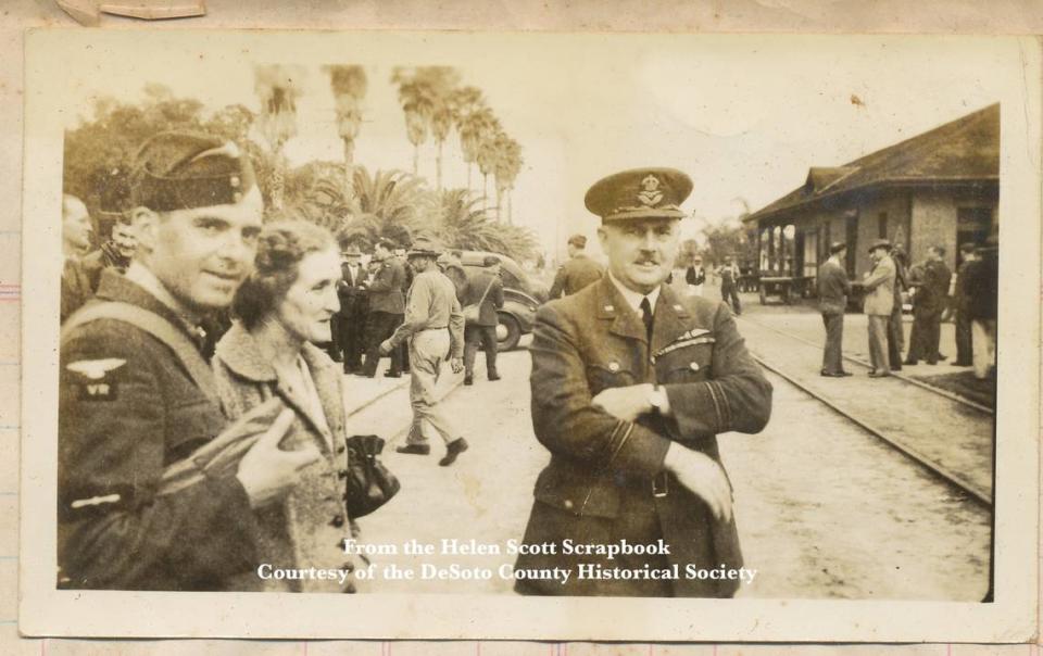 Royal Air Force flight cadets arrived in Arcadia by rail, beginning in the early days of World War II.