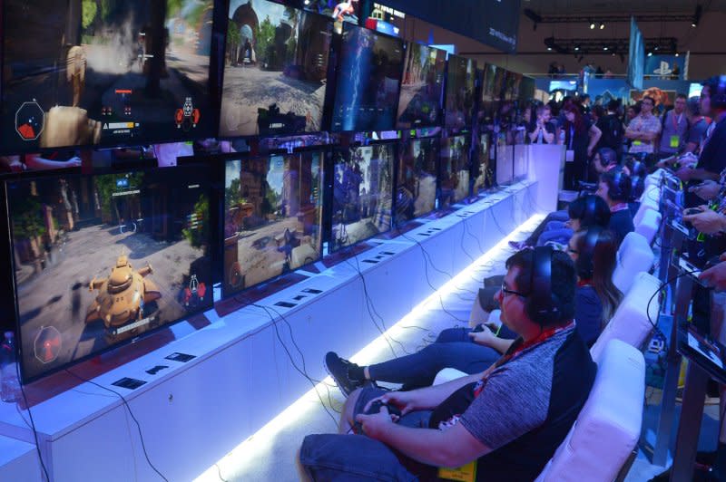 Attendees experience the Star Wars Battlefront II booth at the E3 Electronic Entertainment Expo, featuring programming, live demonstrations of upcoming games, panels and conversations in Los Angeles in 2017. The annual conference has been canceled for good. File Photo by Jim Ruymen/UPI