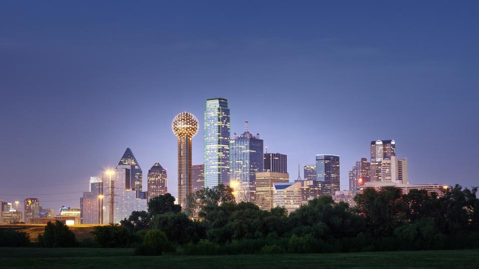 Dallas City Skyline at dusk.