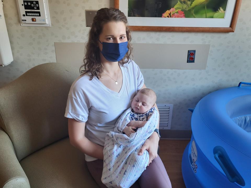 Beth Connors, 27, had her second child, Avery, as a participant in Aurora Sinai Medical Center's study on water births in the hospital setting. Aurora Sinai is the only hospital in southeast Wisconsin that offers a water birth option, and midwives there hope that the study will give doctors the data them need to offer the option to more birthing people.