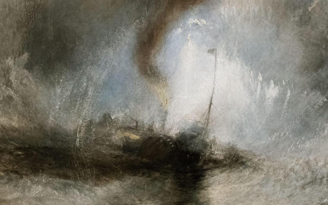 Stormy weather: 'Snow Storm - Steam-Boat off a Harbour's Mouth, 1842' by JMW Turner (detail) - Alamy 
