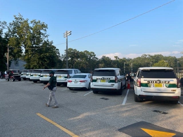 A week after violence and panic at a football game at Gene Cox Stadium, Leon County Sheriff's deputies beefed up security at sporting events (as seen here at Leon High School on Aug. 25.)