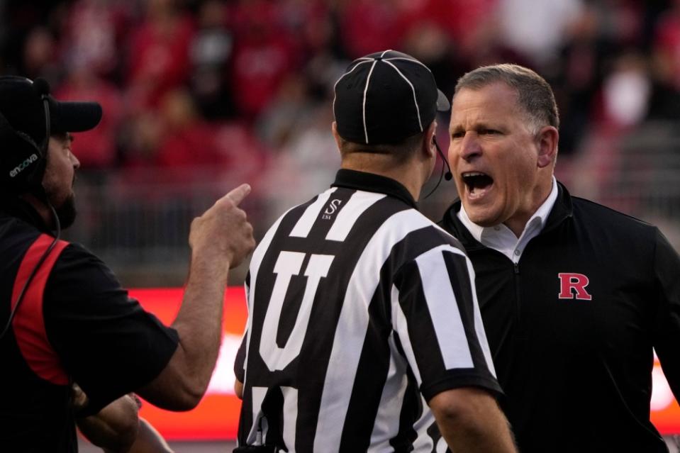 Rutgers football head coach Greg Schiano and Ohio State's Ryan Day exchanged words in Saturday's game.