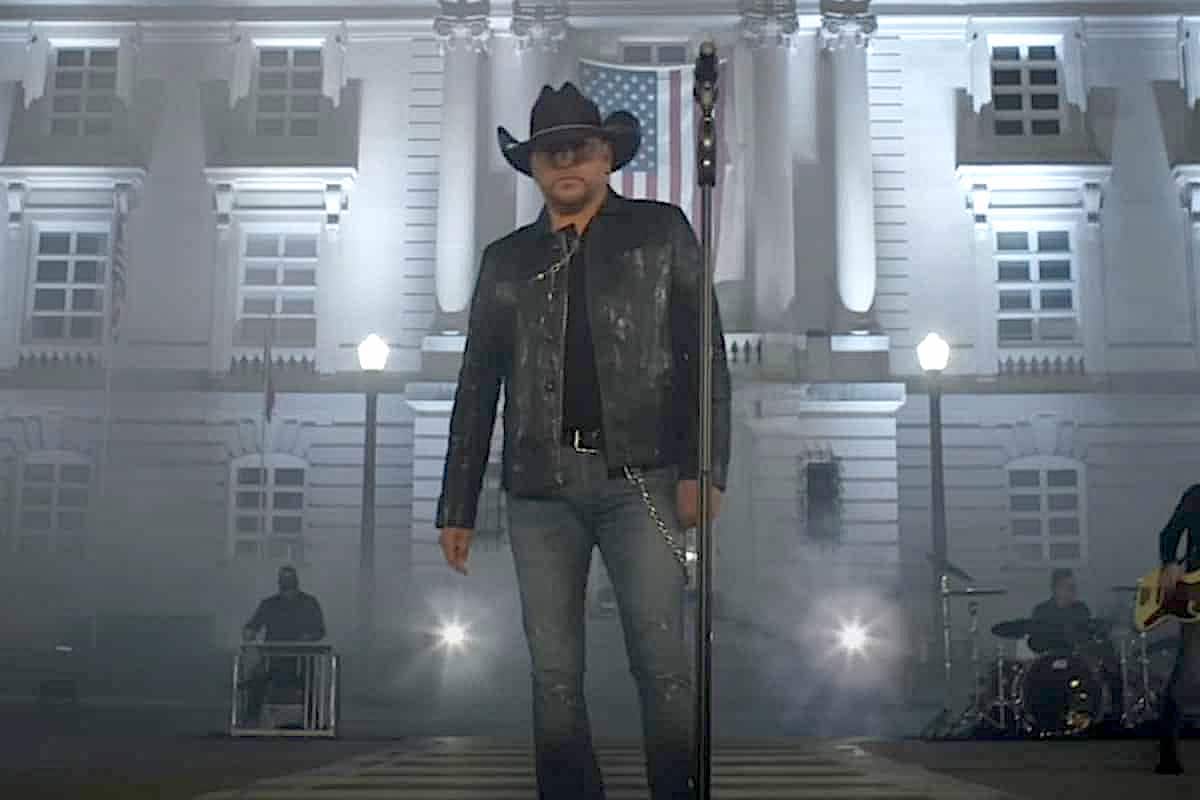 A screeshot from Jason Aldean's polarizing video. 