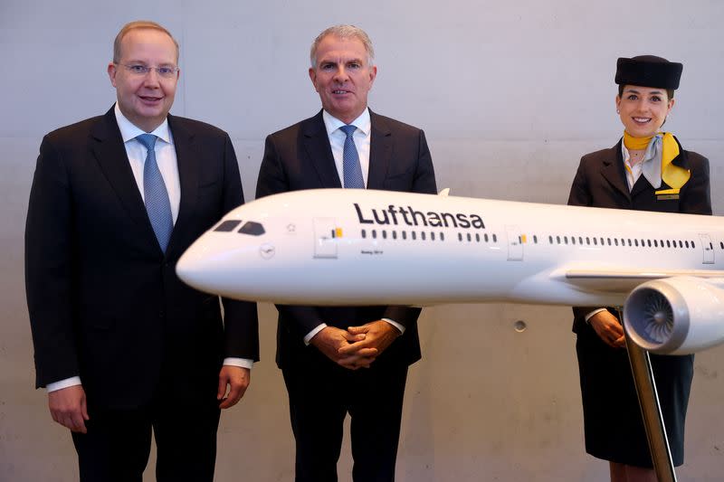 Germany's flagship airline Lufthansa holds the annual results news conference, in Frankfurt