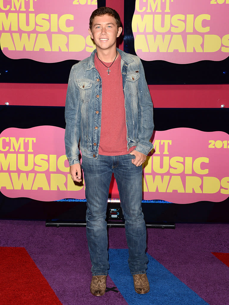 Scotty McCreery, the Season 10 winner of "American Idol," dressed in denim for the occasion, where he won the USA Weekend Breakthrough Video of the Year Award for "The Trouble with Girls."