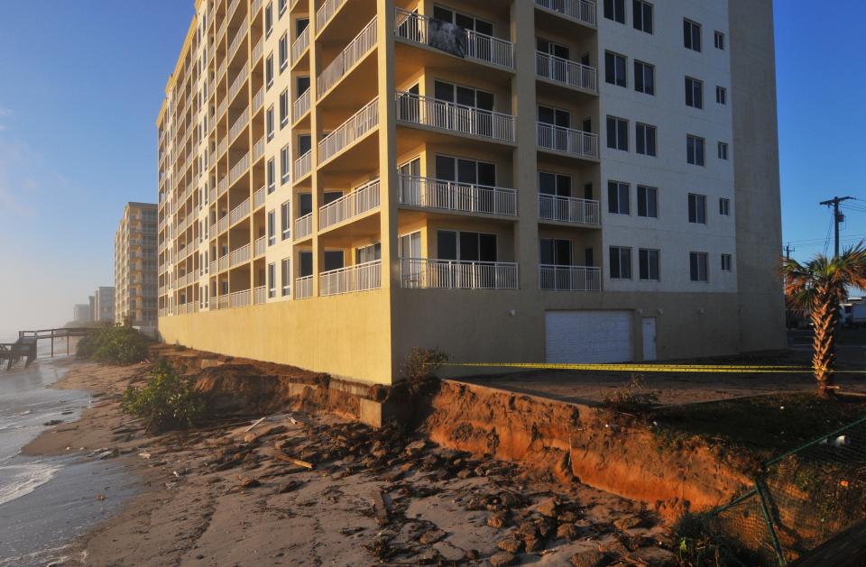 The Oceana Condominium in Satellite Beach was undermined by Hurricane Nicole.