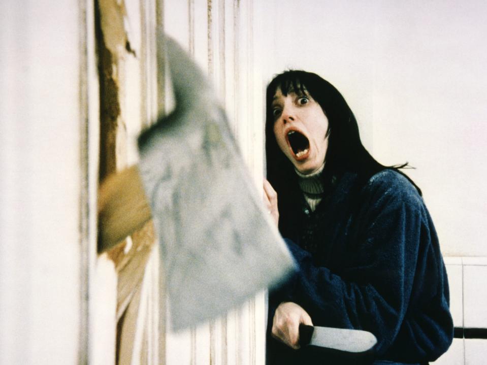 Duvall in "The Shining." with knife in hand
