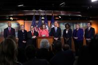 U.S. House Speaker Pelosi announces House managers for Trump impeachment trial during news conference on Capitol Hill in Washington